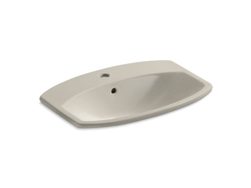 Cimarron® drop-in bathroom sink with single faucet hole, Sandbar