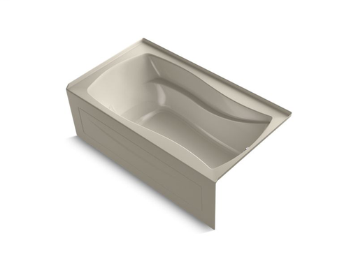Mariposa® 66" x 36" alcove BubbleMassage™ Air Bath with integral apron and right-hand drain, Sandbar