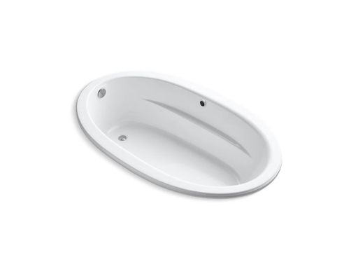 Sunward® 72" x 42" drop-in bath with Bask® heated surface and reversible drain, White