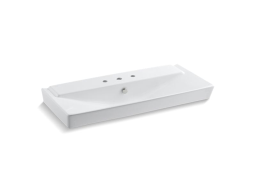 Rêve® 39" pedestal bathroom sink basin with 8" widespread faucet holes, White