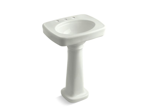 Bancroft® 24" pedestal bathroom sink with 8" widespread faucet holes, Dune