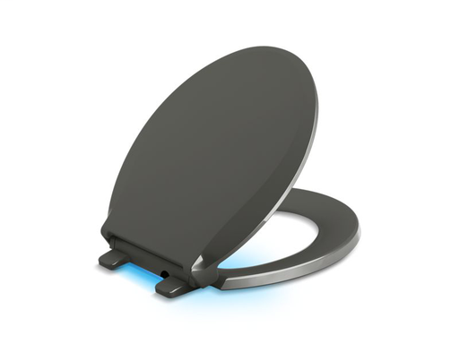 Cachet® Nightlight Quiet-Close™ with Grip-Tight round-front toilet seat, Thunder Grey