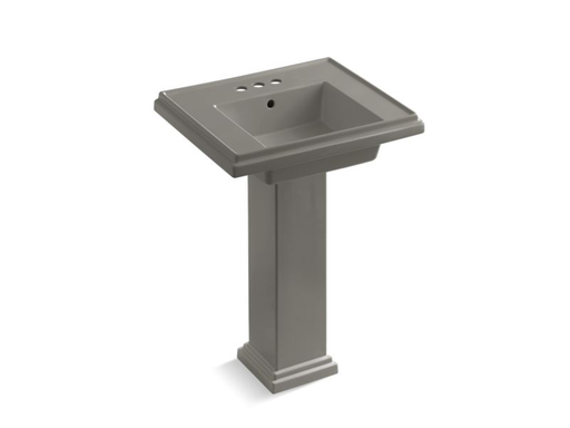 Tresham® 24" pedestal bathroom sink with 4" centerset faucet holes, Cashmere