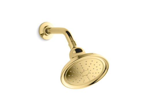 Devonshire® 1.75 gpm single-function showerhead with Katalyst® air-induction technology, Vibrant Polished Brass