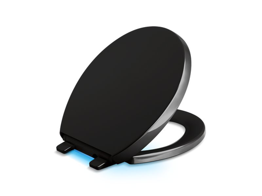 Reveal® Nightlight Quiet-Close™ with Grip-Tight round-front toilet seat, Black Black