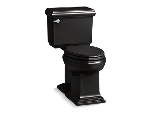 Memoirs® Classic Comfort Height® two-piece elongated 1.28 gpf toilet with AquaPiston® flushing technology, left-hand trip lever and concealed trapway, seat not included, Black Black