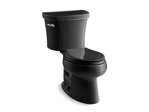 Wellworth® two-piece elongated 1.28 gpf toilet with Class Five® flush technology, left-hand trip lever and Insuliner® tank liner, Black Black