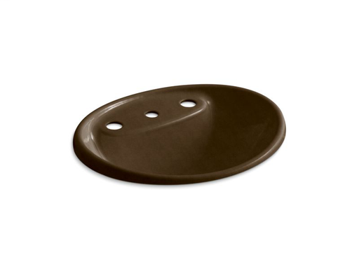Tides® drop-in bathroom sink with 8" widespread faucet holes, Black 'n Tan