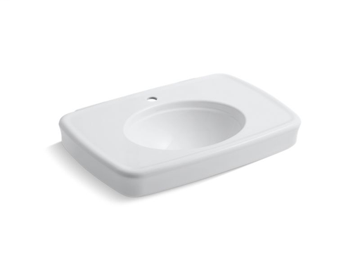 Bancroft® 30" bathroom sink with single faucet hole, White