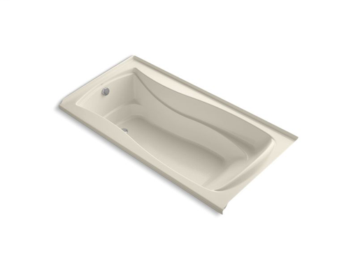 Mariposa® 72" x 36" alcove bath with Bask® heated surface and left-hand drain, Almond