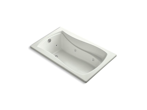 Mariposa® 60" x 36" drop-in whirlpool with reversible drain and heater, Dune