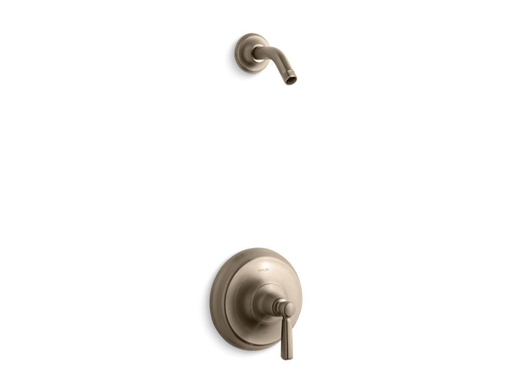 Bancroft® Rite-Temp® shower valve trim with metal lever handle, less showerhead, Vibrant Brushed Bronze