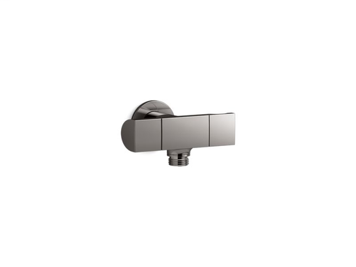 Exhale® wall-mount handshower holder with supply elbow and volume control, Vibrant Titanium