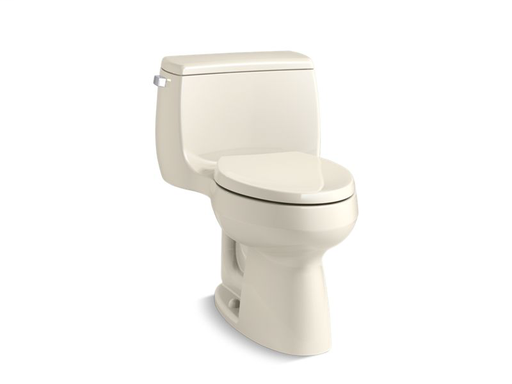 Gabrielle™ Comfort Height® one-piece elongated 1.28 gpf toilet with Class Five® flushing technology and left-hand trip lever, Almond