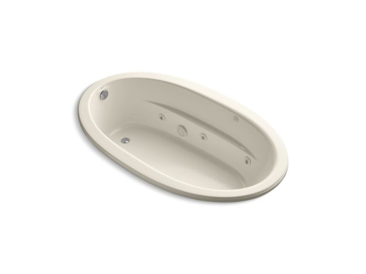 Sunward® 72" x 42" drop-in whirlpool and reversible drain, Almond