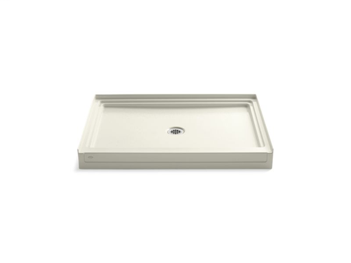 Tresham® 48" x 36" single threshold center drain shower base, Biscuit