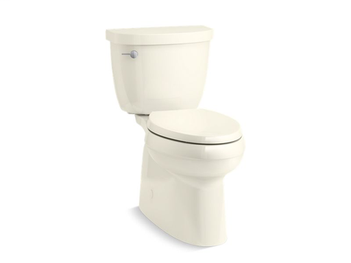 Cimarron® Comfort Height® two-piece elongated 1.28 gpf toilet with skirted trapway, seat not included, Biscuit