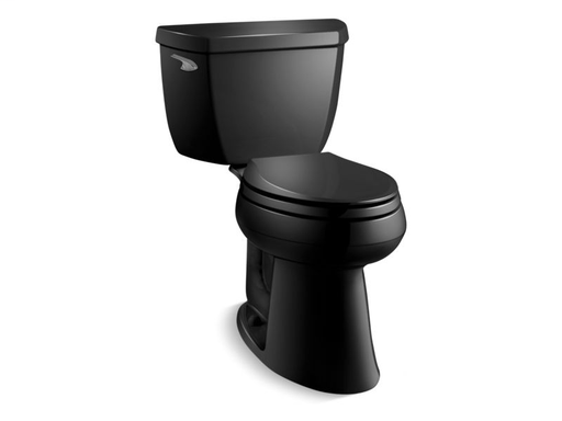 Highline® Classic Comfort Height® two-piece elongated 1.28 gpf toilet with Class Five® flush technology and left-hand trip lever, seat not included, Black Black