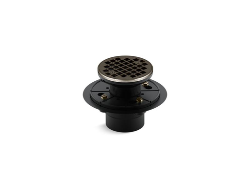 Round design tile-in shower drain, Vintage Nickel
