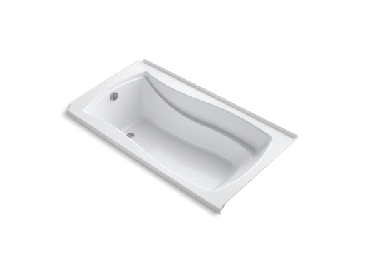 Mariposa® 66" x 36" alcove bath with Bask® heated surface, integral flange and left-hand drain, White