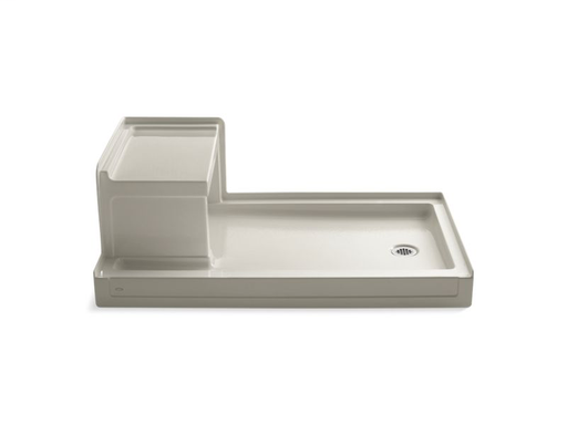 Tresham® 60" x 36" single threshold right-hand drain shower base with integral left-hand seat, Sandbar