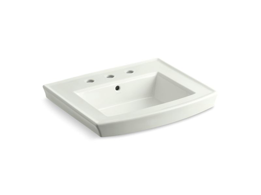 Archer® pedestal bathroom sink with 8" widespread faucet holes, Dune