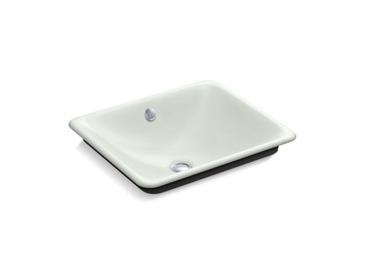 Iron Plains® Wading Pool® rectangular bathroom sink with Iron Black painted underside, Sea Salt