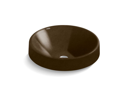 Inscribe® Wading Pool® 16.5" round bathroom sink, Black 'n Tan