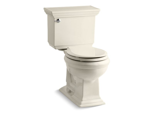 Memoirs® Stately Comfort Height® two-piece round-front 1.28 gpf toilet with AquaPiston® flushing technology and left-hand trip lever, seat not included, Almond
