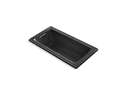 Archer® 60" x 30" drop-in BubbleMassage™ Air Bath with Bask™ heated surface and reversible drain, Black Black