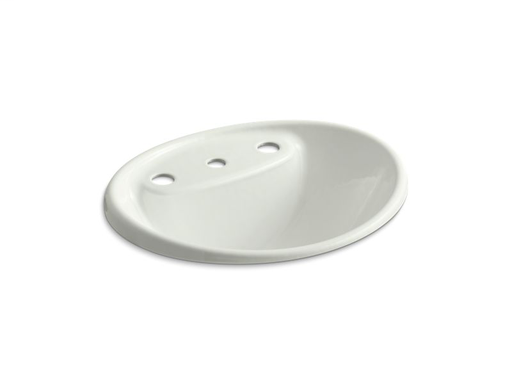 Tides® drop-in bathroom sink with 8" widespread faucet holes, Dune