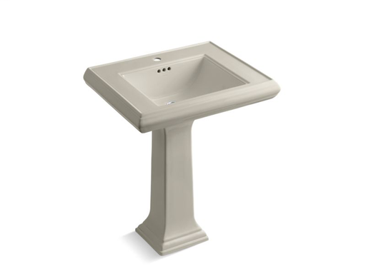 Memoirs® Classic 27" pedestal bathroom sink with single faucet hole, Sandbar