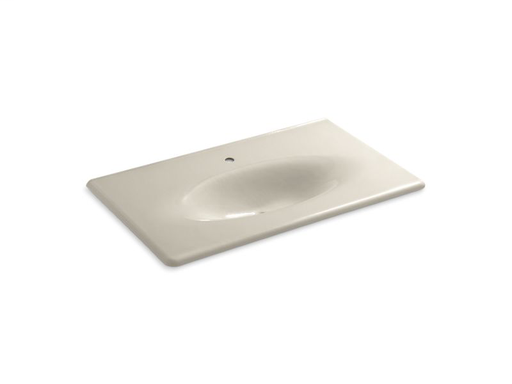 Iron/Impressions® 37" vanity-top bathroom sink with single faucet hole, Sandbar