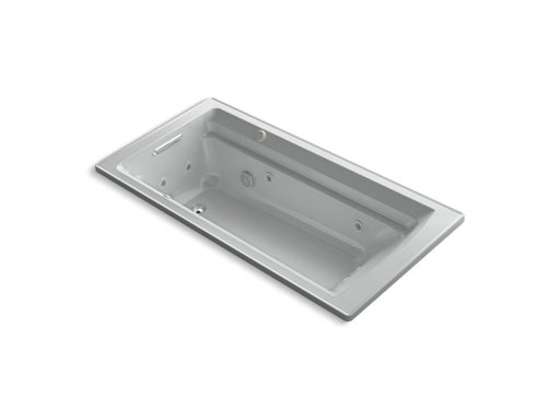 Archer® 72" x 36" drop-in whirlpool + BubbleMassage™ Air Bath, Ice™ Grey