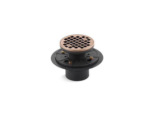 Round design tile-in shower drain, Vibrant® Rose Gold