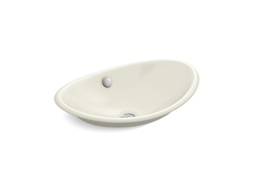 Iron Plains® Wading Pool® oval bathroom sink with Biscuit painted underside, Biscuit
