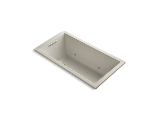Underscore® Rectangle 60" x 32" drop-in VibrAcoustic® + BubbleMassage™ Air Bath with Bask™ heated surface and chromatherapy, Sandbar