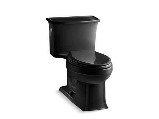 Archer® one-piece elongated 1.28 gpf toilet with AquaPiston® flush technology and left-hand trip lever, Black Black