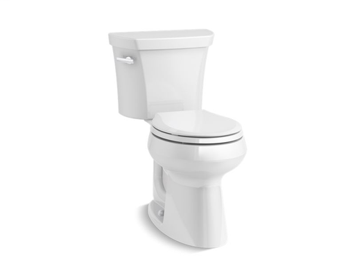 Highline® Comfort Height® two-piece round-front 1.28 gpf toilet with Class Five® flush technology and left-hand trip lever and Insuliner® tank liner, seat not included, White