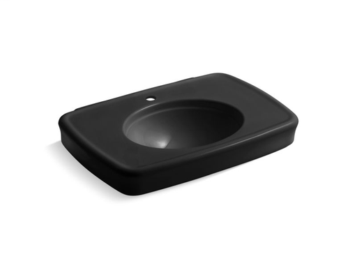 Bancroft® 30" bathroom sink with single faucet hole, Black Black