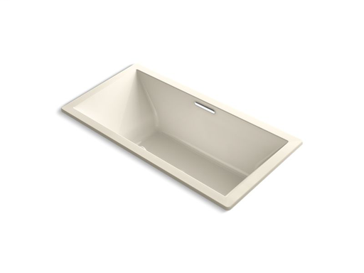 Underscore® Rectangle 72" x 36" drop-in bath with Bask® heated surface and center drain, Almond