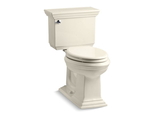 Memoirs® Stately Comfort Height® two-piece elongated 1.6 gpf toilet with AquaPiston® flush technology and left-hand trip lever, seat not included, Almond