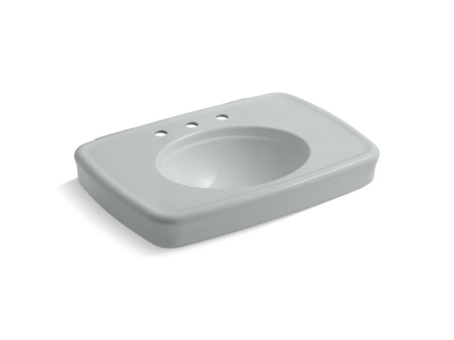 Bancroft® 30" bathroom sink with 8" widespread faucet holes, Ice™ Grey