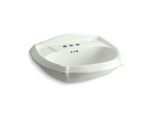 Portrait® pedestal bathroom sink basin with 4" centerset faucet holes, Dune