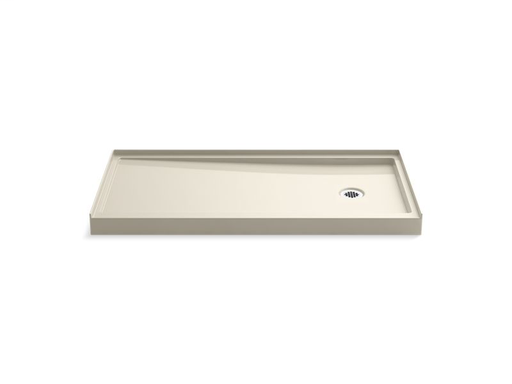 Rely® 60" x 30" shower base with right-hand drain, Almond