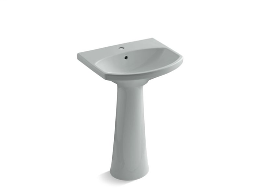 Cimarron® pedestal bathroom sink with single faucet hole, Ice™ Grey