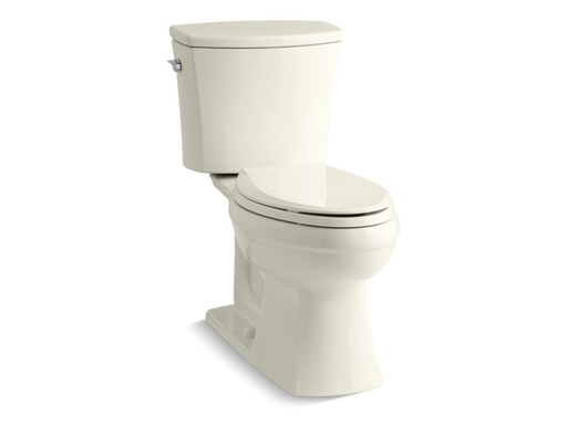 Kelston® Comfort Height® two-piece elongated 1.6 gpf toilet with AquaPiston® flushing technology and left-hand trip lever, seat not included, Biscuit