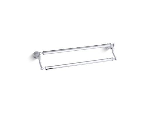 Pinstripe® 24" double towel bar, Polished Chrome