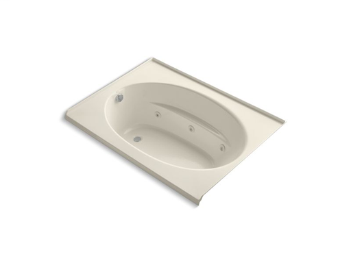 Windward® 60" x 42" alcove whirlpool with integral flange, left-hand drain and heater, Almond