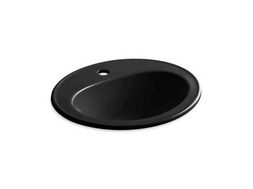 Pennington® drop-in bathroom sink with single faucet hole, Black Black